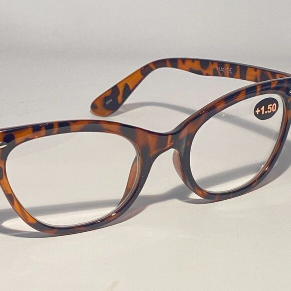 0772 Reading Glasses 1.50 Readers Tortoise Modified Cateye Frames NWT - Picture 6 of 8